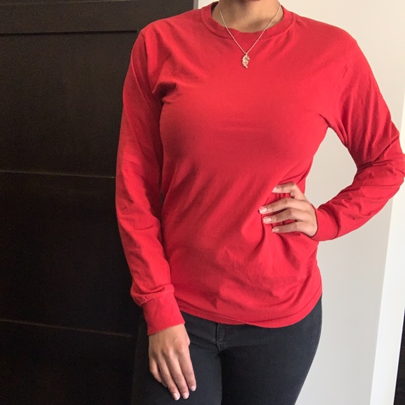 Women's Red Long Sleeve T-Shirt